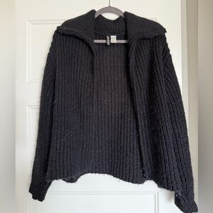 H&M Charcoal Ribbed Turtleneck Sweater